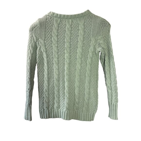 Lauren Conrad Womens Green Cable Knit Sweater M Lace Detail Acrylic Cotton Blend - Picture 3 of 6